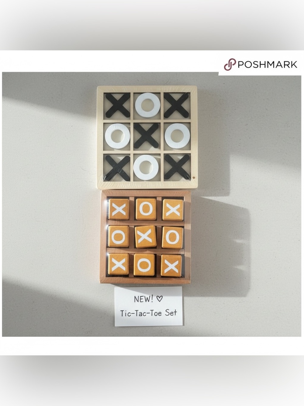 2-Pack Wooden Tic Tac Toe Games – X & O Tabletop Board Games – New Sealed
